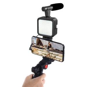 AY-49 Mobile Phone Vlog Selfie Stick Short Video Live Broadcast Fill Light Bracket Video Conference LED Mini Photography Light