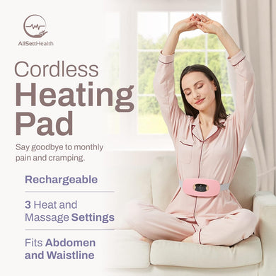 Menstrual Heating Pads for Cramps w/ 3 Massager + 3 Heat Settings